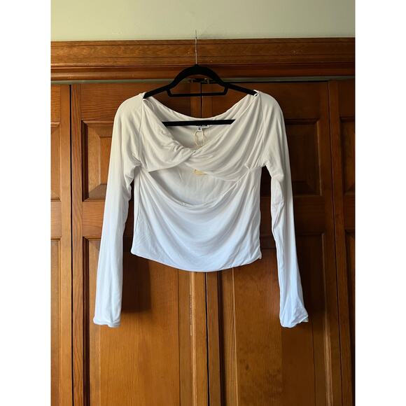 NWT Revolve SER.O.YA Women's Artemis Twist Neck Cutout Blouse Top White Size XL - Picture 4 of 11